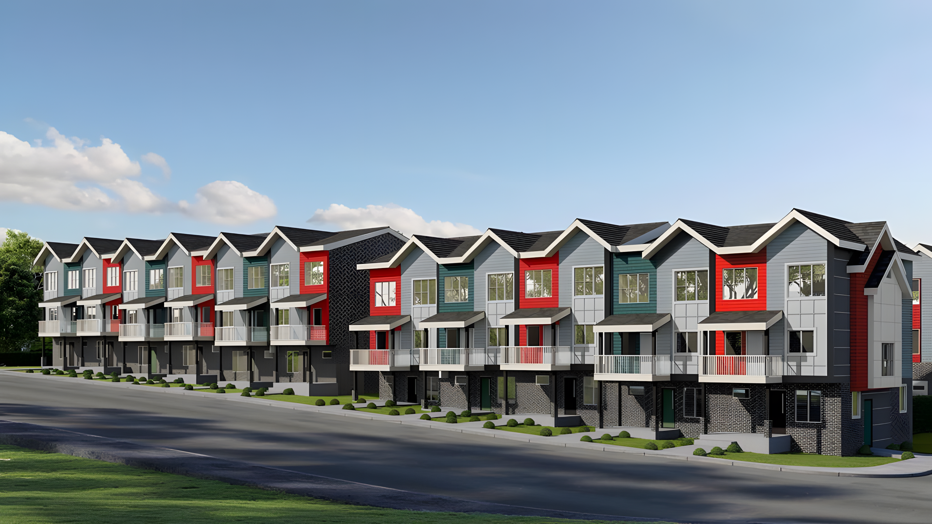 Albion townhome rendering, condo-style stand-in