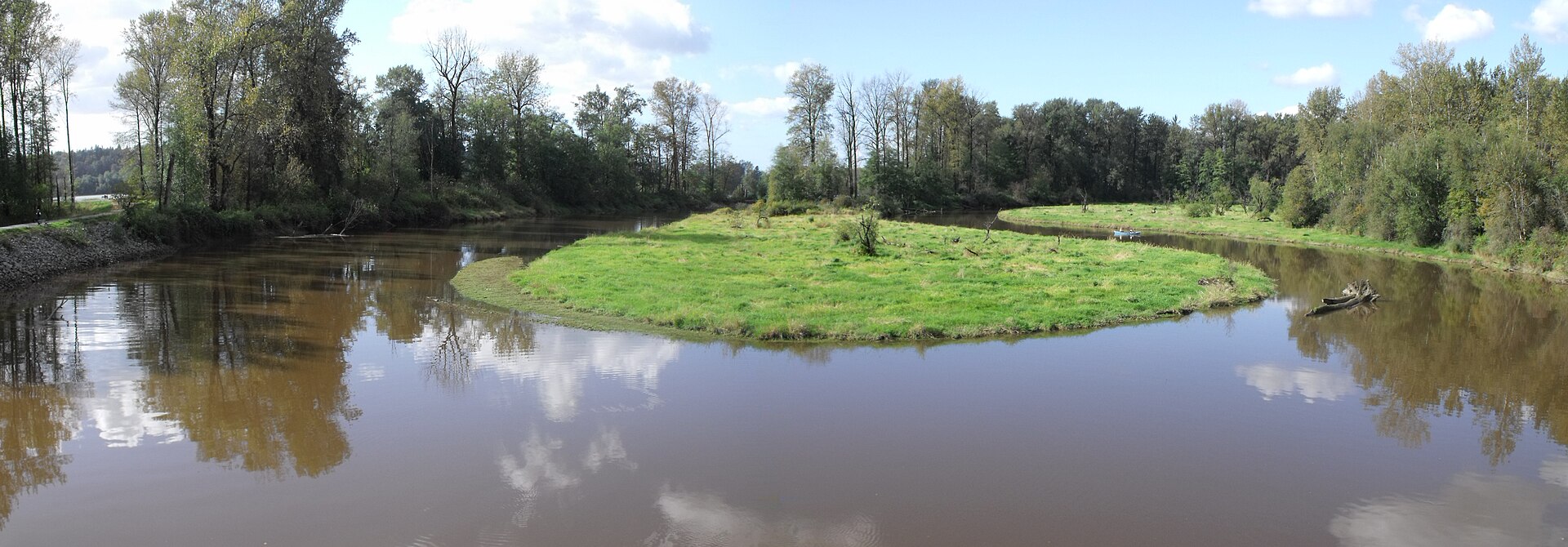 Kanaka Creek oxbow with cloud reflections in Cottonwood Maple Ridge