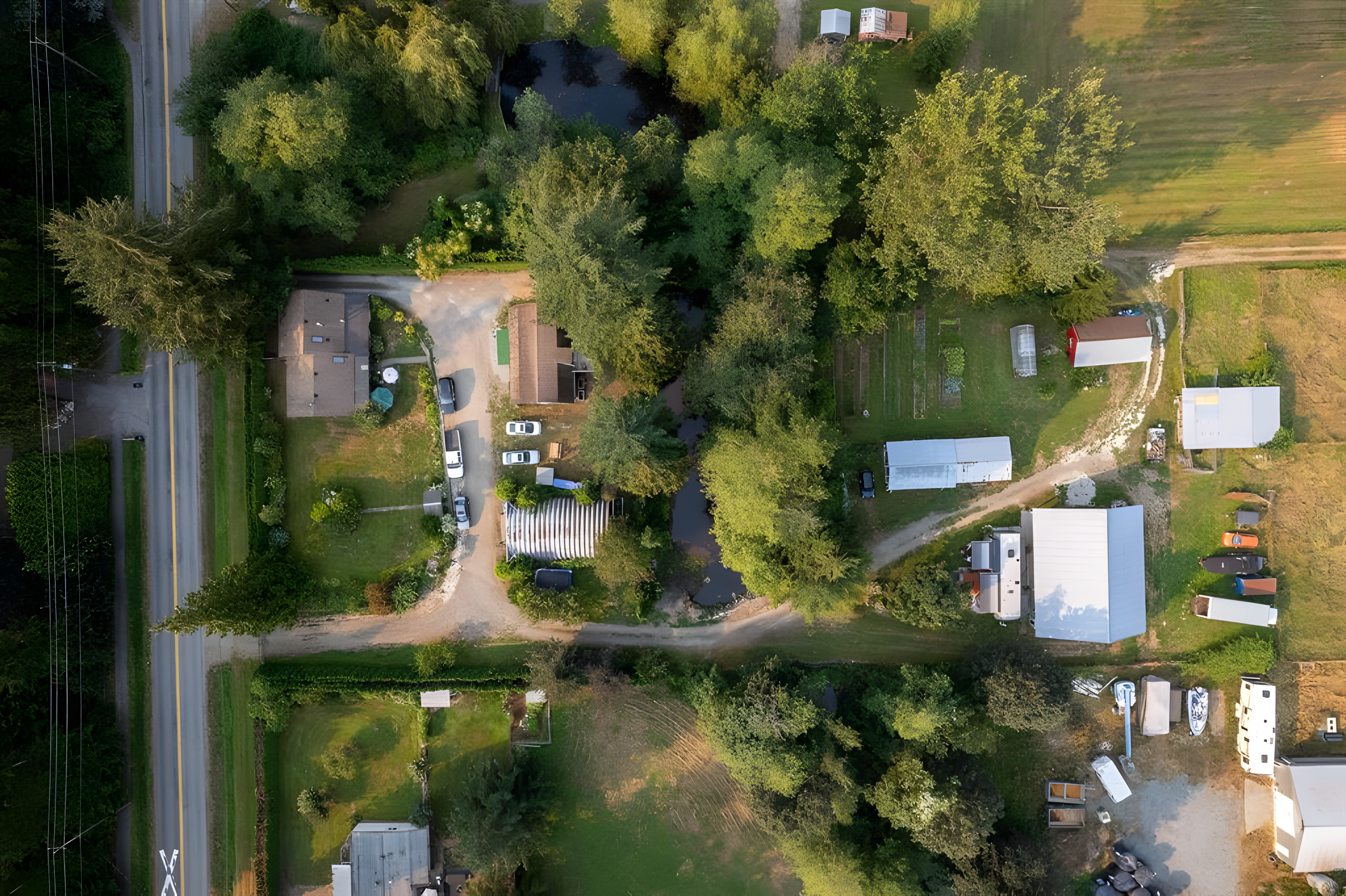 Hazelmere working farm drone view
