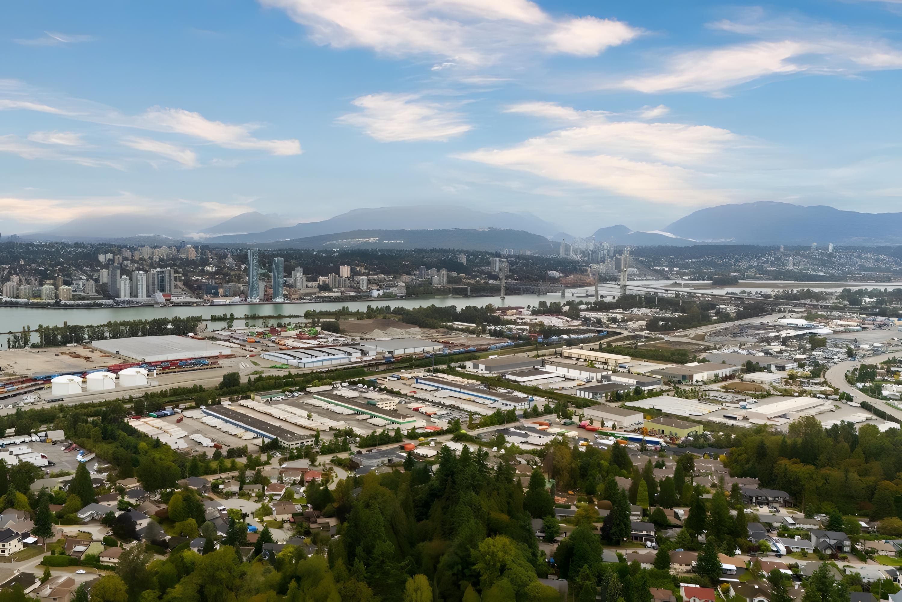 Queen Mary Park Surrey neighbourhood drone view