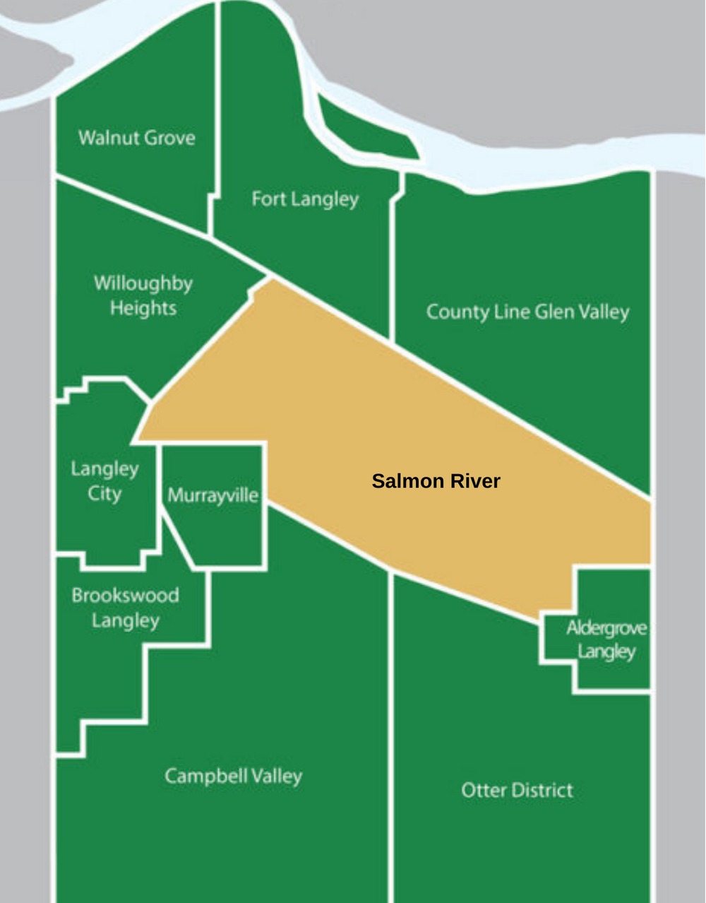 Salmon River Langley map with surrounding neighbourhoods