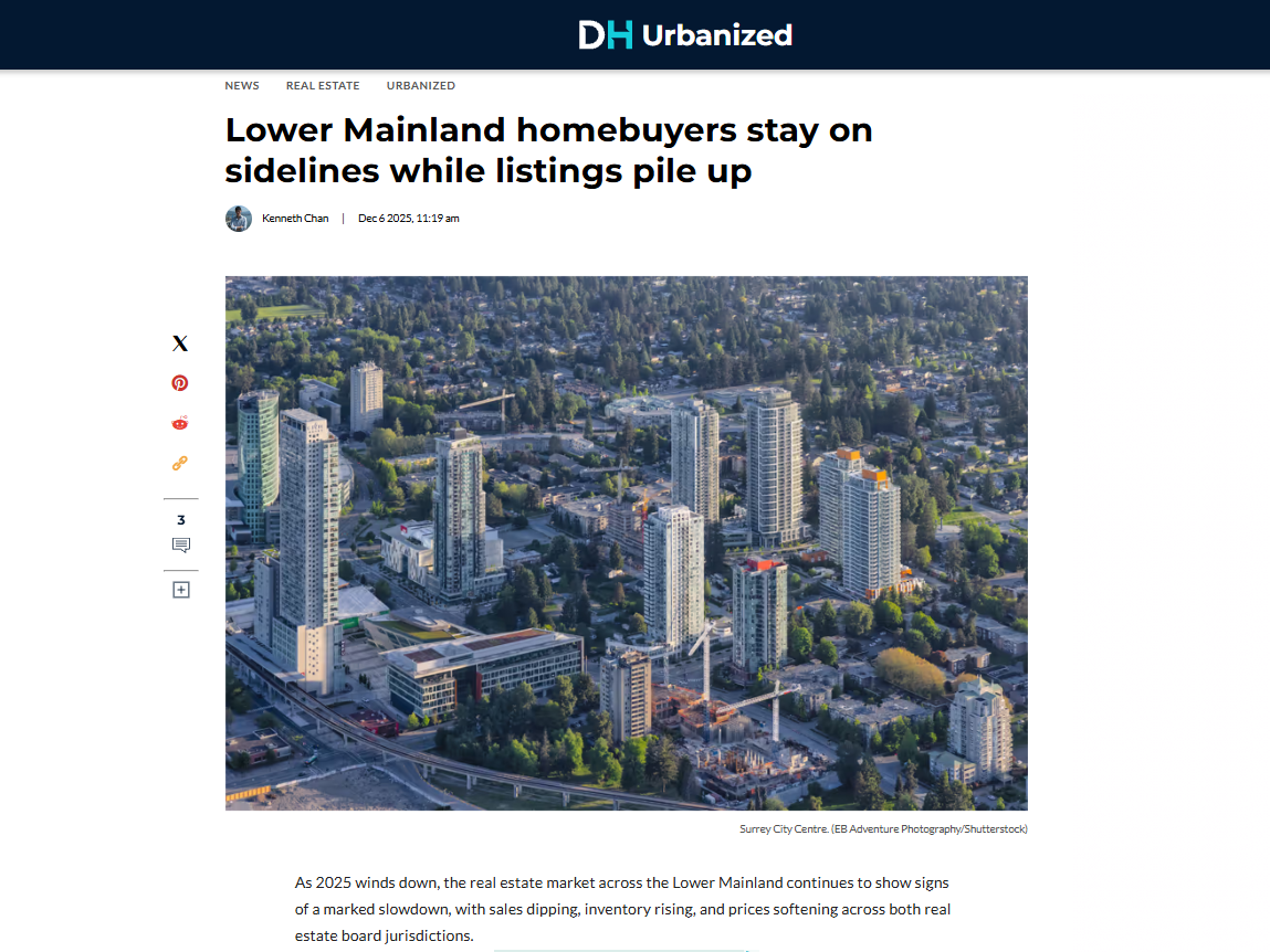 Lower Mainland homebuyers stay on sidelines while listings pile up in the Fraser Valley, British Columbia, in the Fraser Valley region