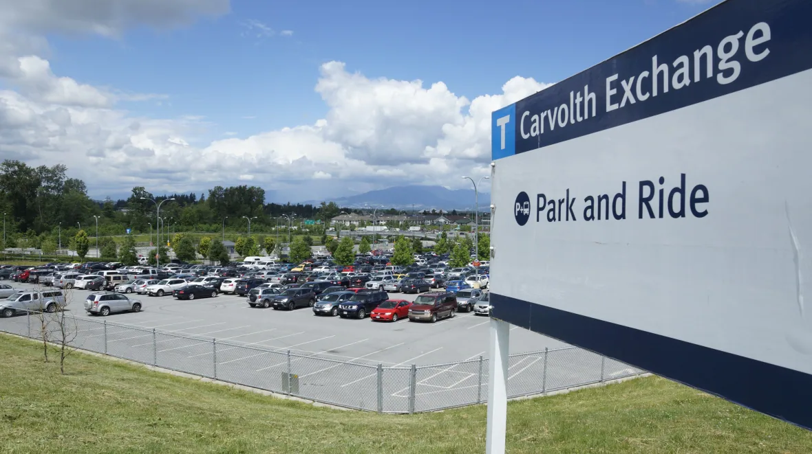 Carvolth Exchange Park and Ride lot in Langley, British Columbia, Fraser Valley