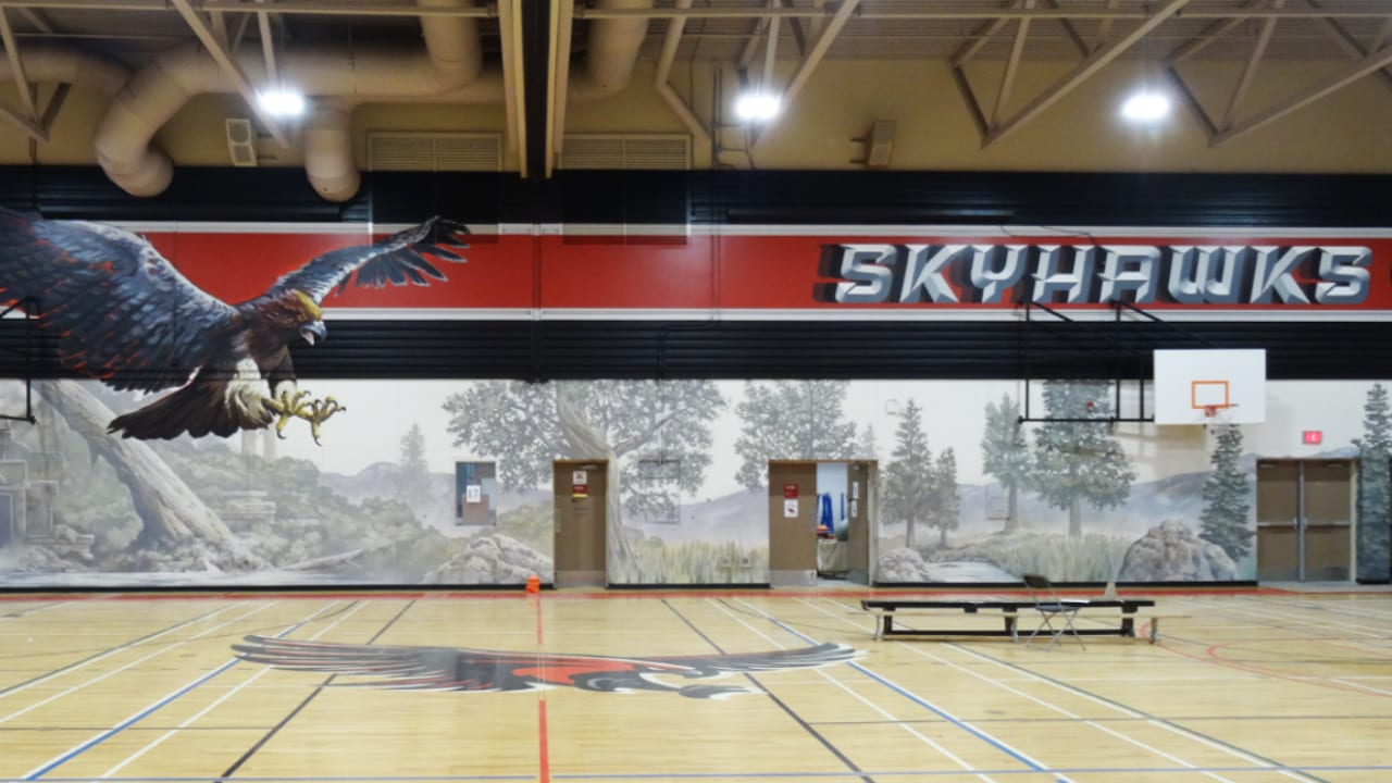 The gym at H.D. Stafford Middle School in Langley