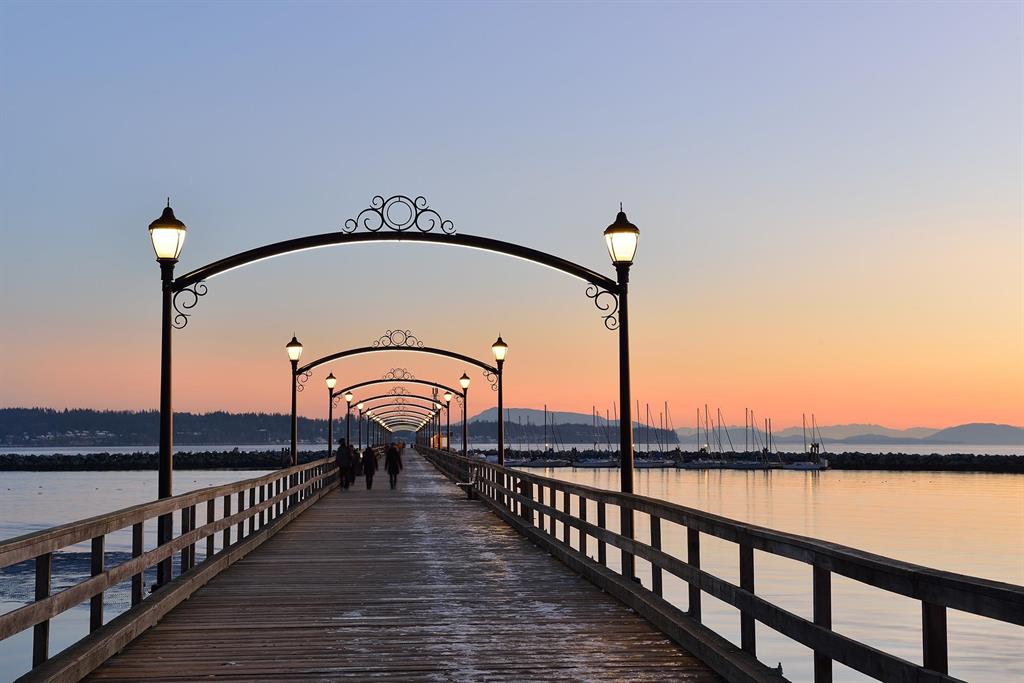 The White Rock pier at sunset