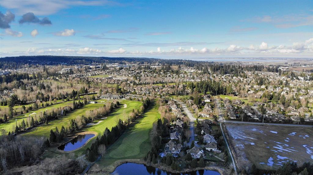 Aerial view of the Morgan Creek golf course and homes in South Surrey