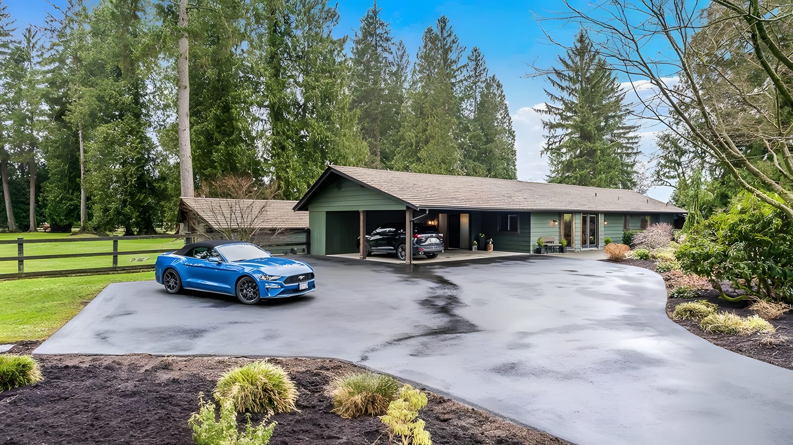 Rancher on a treed acreage lot in North Maple Ridge