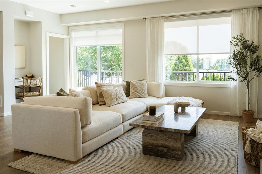 The living room of a new townhome in South Surrey