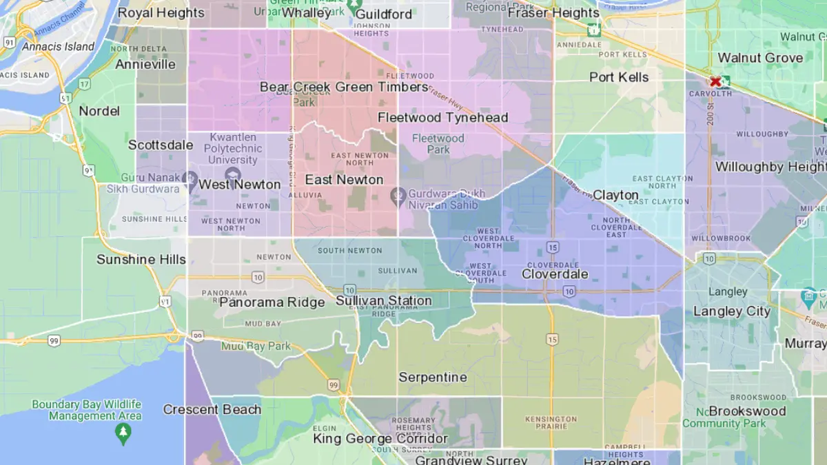 Central Surrey Map