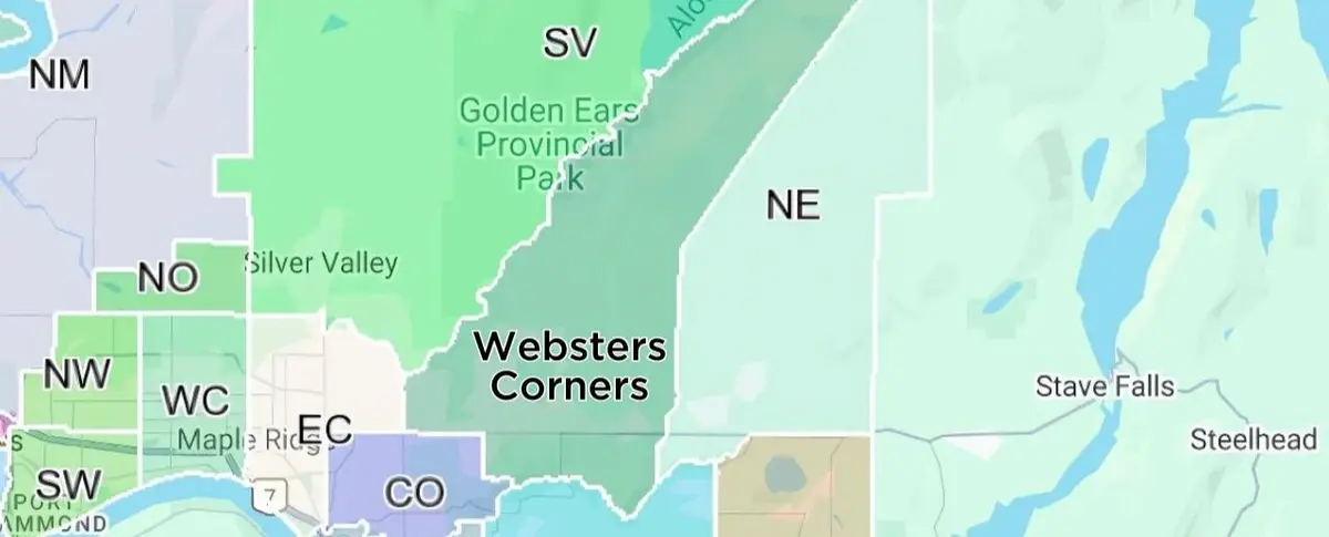 Websters Corners Map