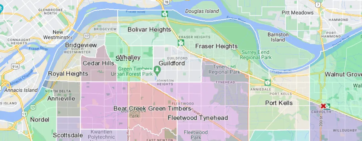 North Surrey Map