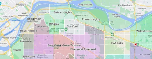 North Surrey Map
