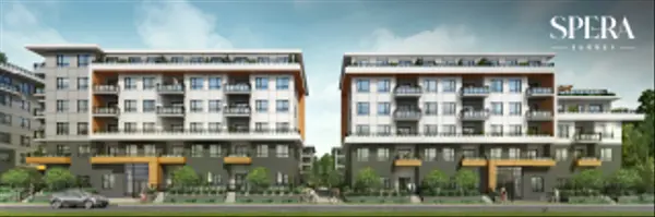 Exterior rendering of Spera, a pre-sale condo development by Northwest Development in Surrey BC