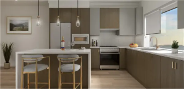 Exterior rendering of Finestra, a pre-sale townhome development by MetroVan Builders Group in Surrey BC