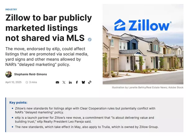 Breaking News - Zillow to prohibit listings that are privately marketed,Michael Mahoney