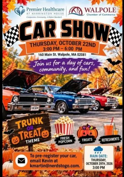 feature image of Walpole Chamber Car Show & Trunk-or-Treat at 160 Main Street