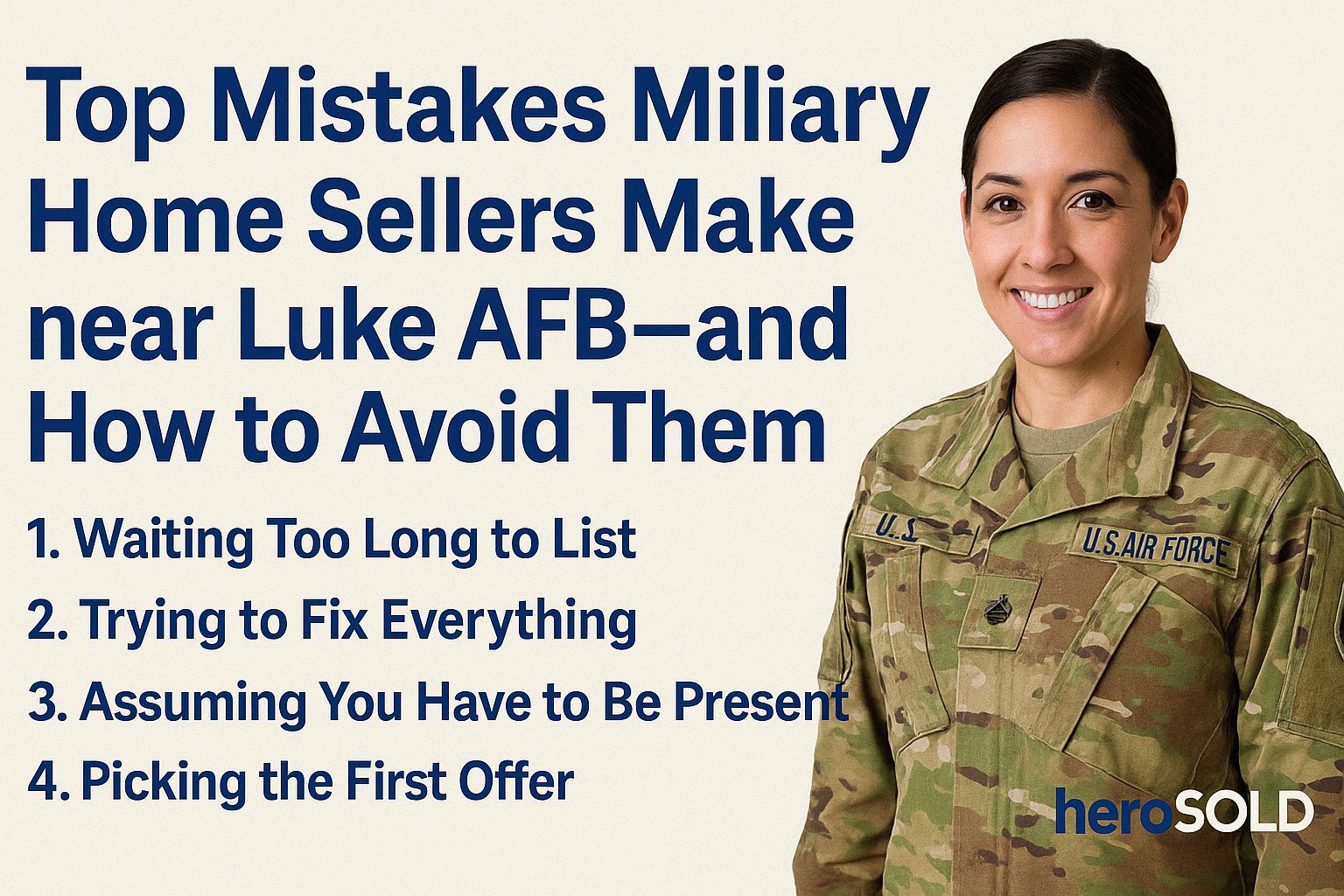 Infographic: Selling a home near Luke AFB with fast cash offers, PCS help, and VA loan-ready buyers
