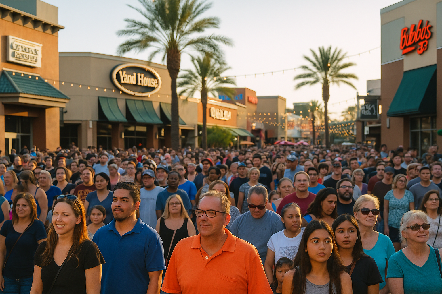 Diverse community crowd in Glendale, Arizona enjoying a city event