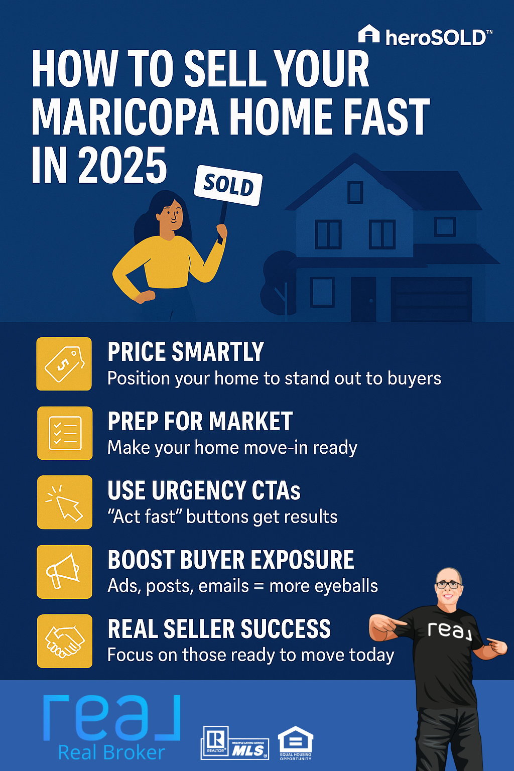  How to Sell Your Maricopa Home Fast in 2025—5 key strategies with pricing tips, buyer exposure, prep checklist, urgency tactics, and a real seller success story with full footer visibility.