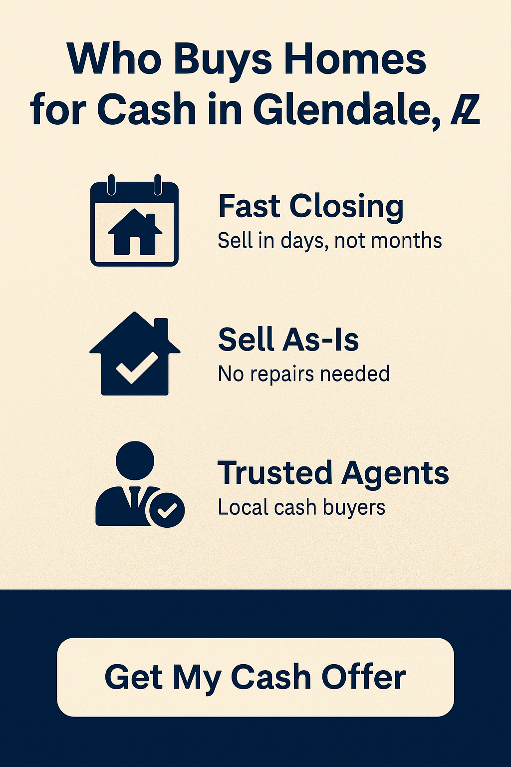 Who buys homes for cash in Glendale AZ showing fast closings, as-is home sales, and trusted local buyers