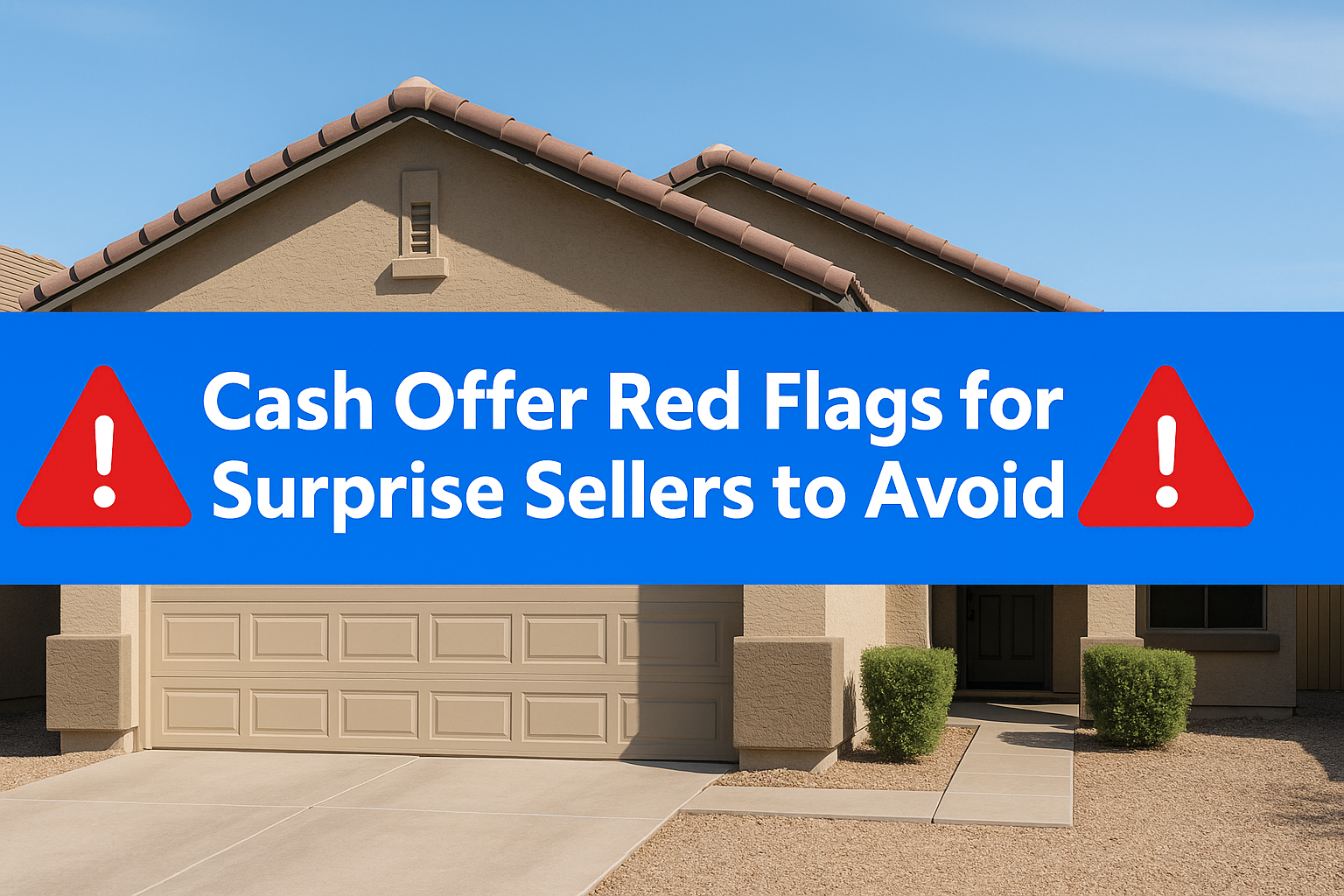 Infographic: Cash offer red flags for Surprise, AZ sellers, including no proof of funds and vague timelines