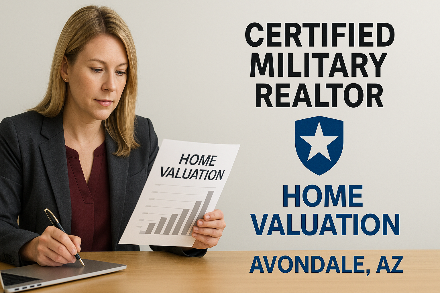 Certified military realtor reviewing home valuation for avondale az seller