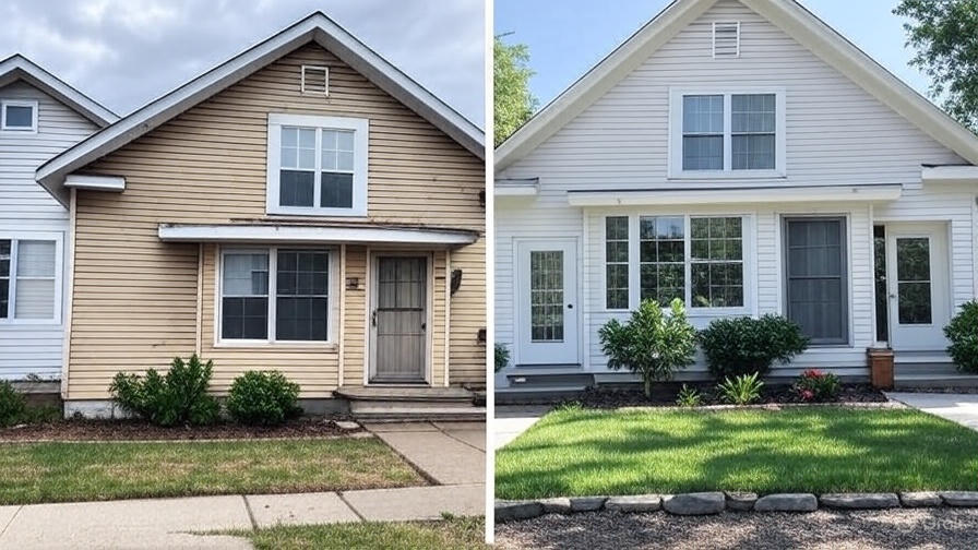 before and after remodel of a home