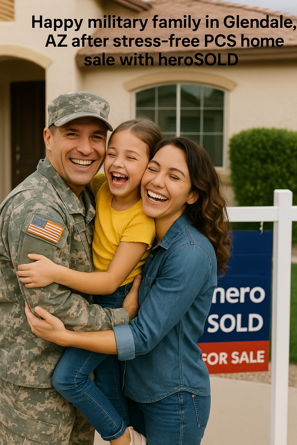Happy military family in Glendale AZ after stress-free PCS home sale with heroSOLD