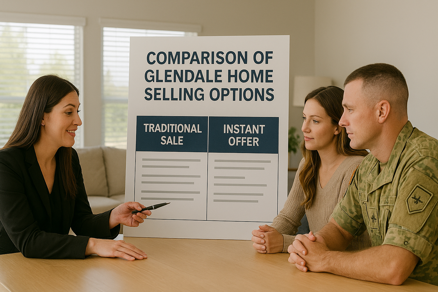 Comparison of Glendale home selling options for PCS orders choose the route that aligns with your report-by date and risk tolerance
