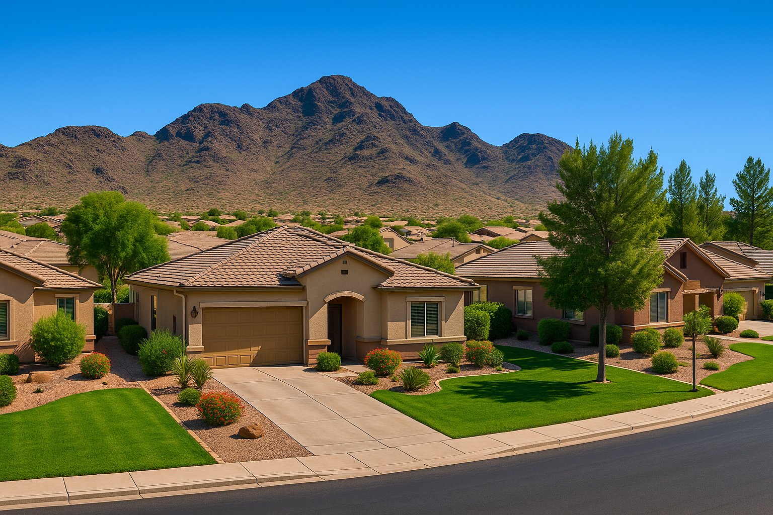 Beautiful Goodyear Arizona neighborhood homes near Estrella Mountain Ranch