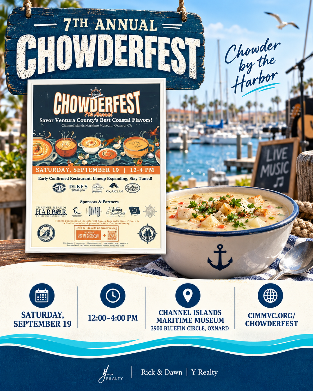Seventh Annual Chowderfest at the Channel Islands Maritime Museum in Oxnard on September 19, 2026