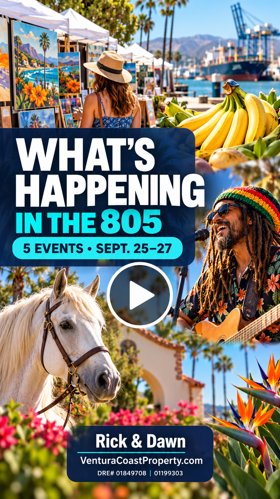 YouTube thumbnail for five Ventura County events happening September 25-27, 2026.