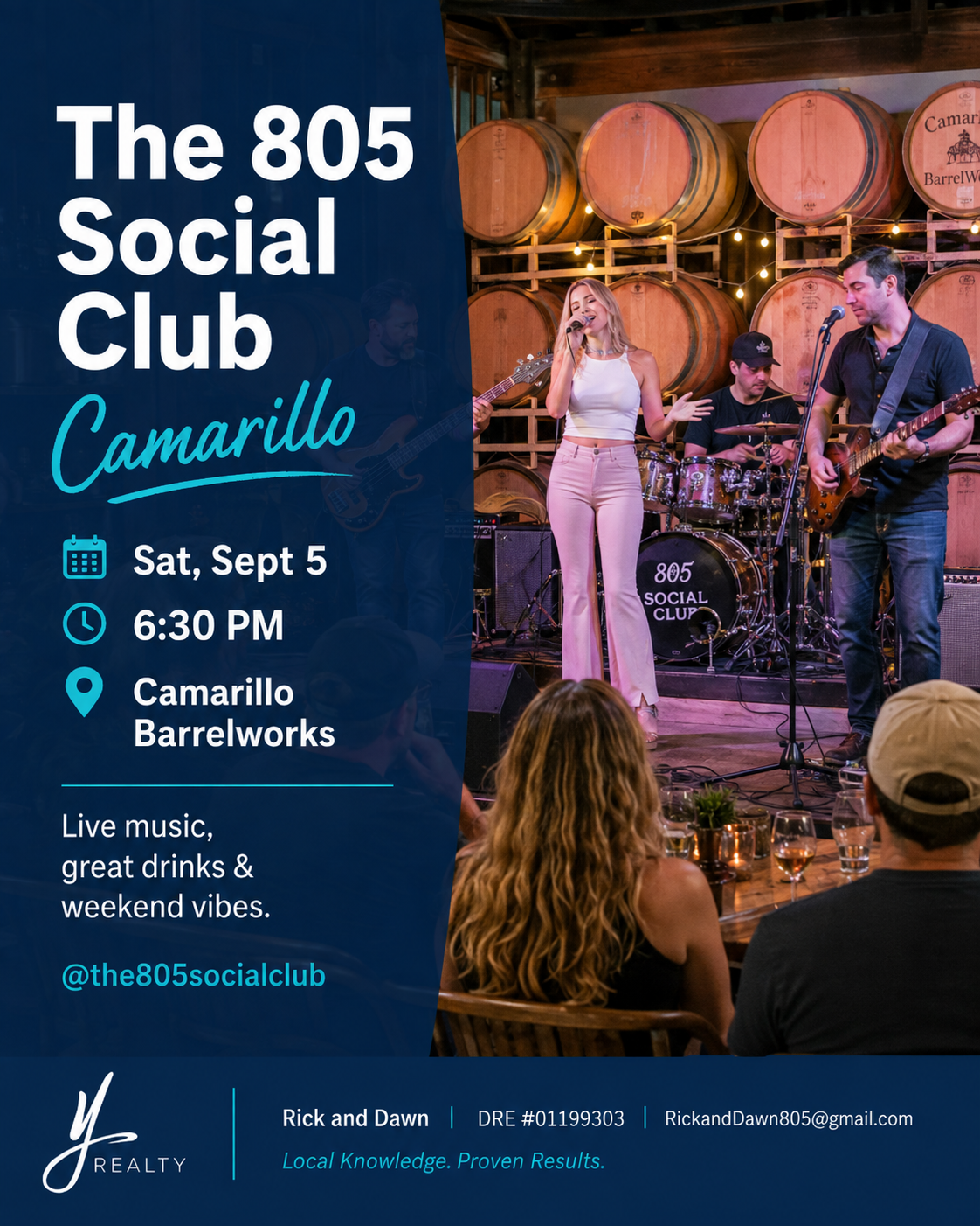 The 805 Social Club live music in Camarillo California Labor Day weekend 2026