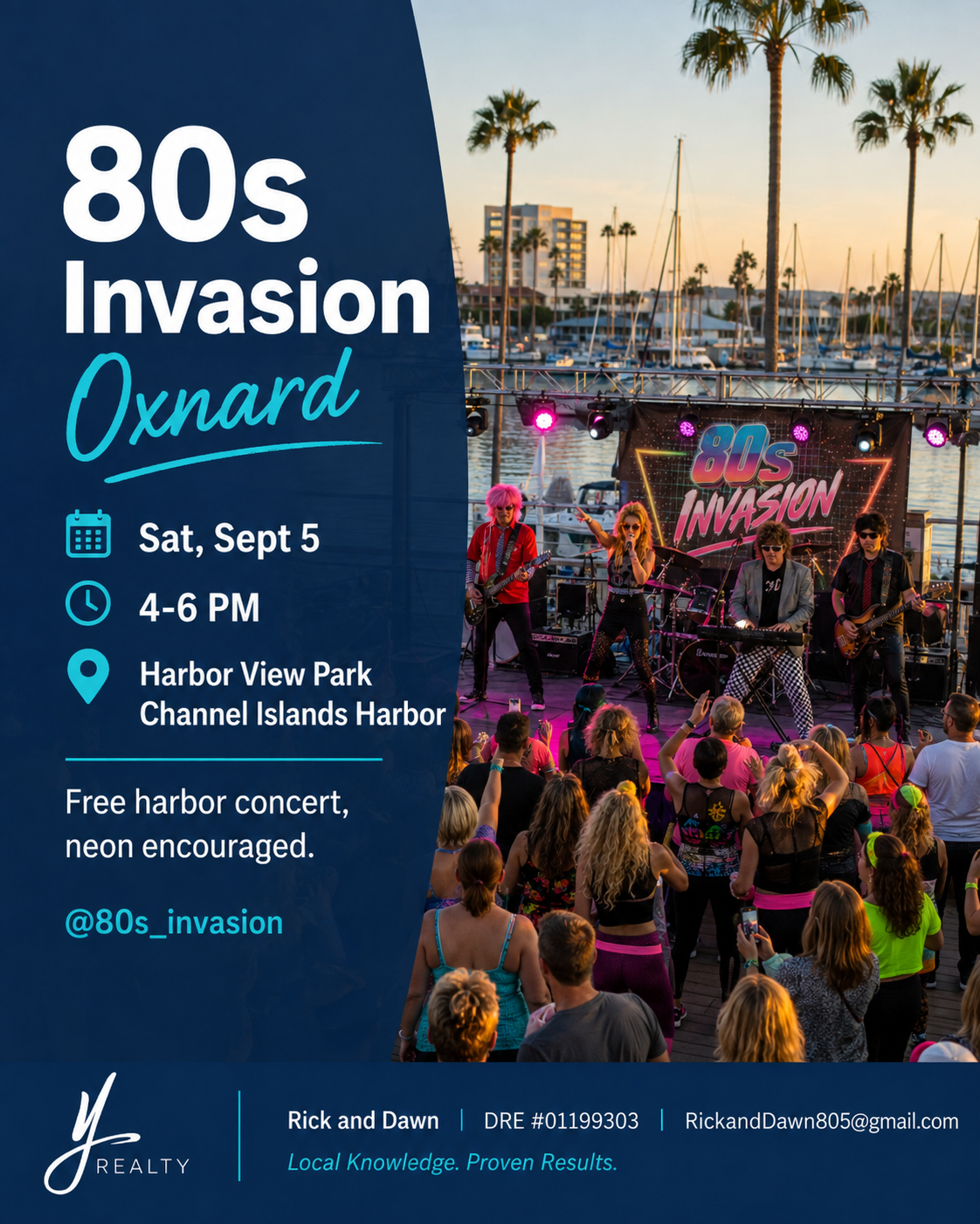 80s Invasion concert at Channel Islands Harbor in Oxnard California