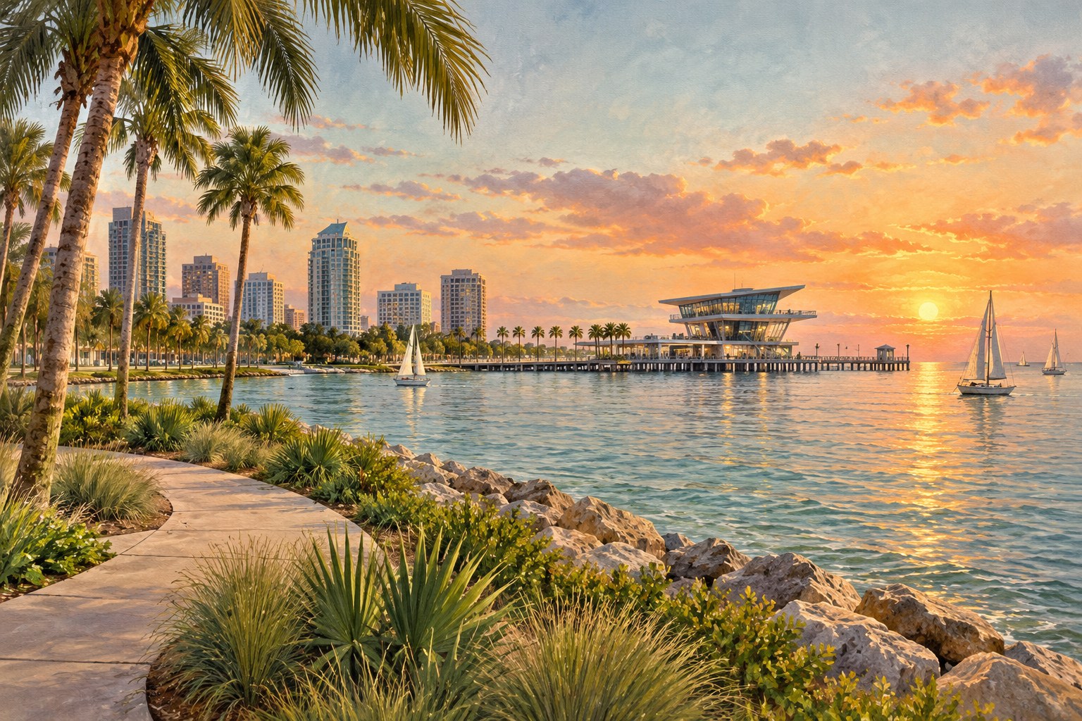 Scenic illustration of Downtown St. Petersburg