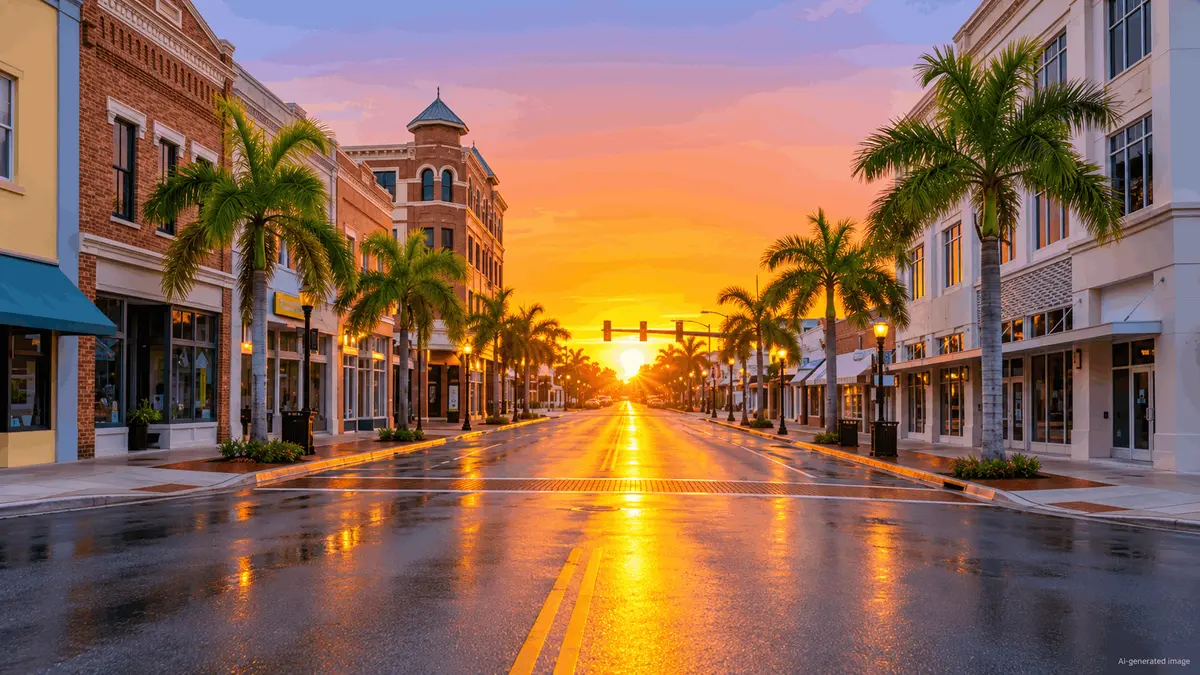 Golden Hour on Palm Street