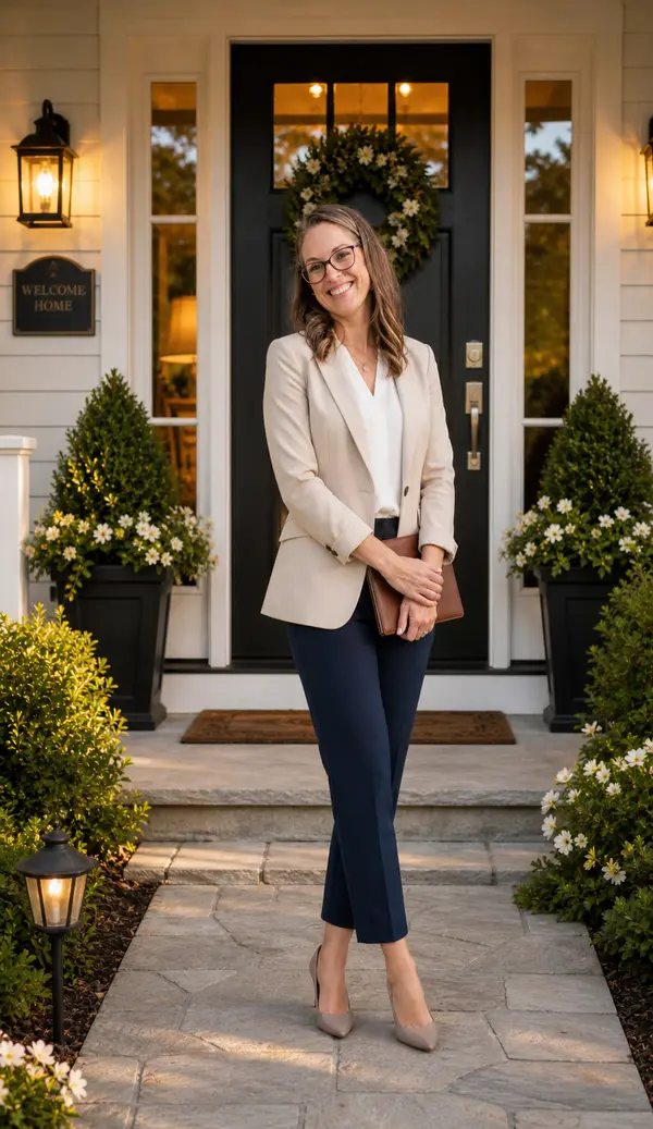 Standing in front of Nice Front Door