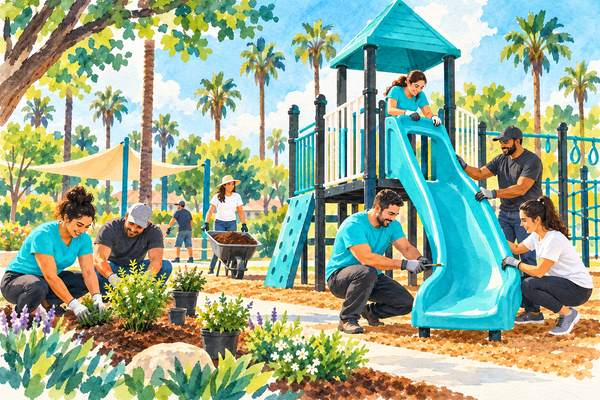 IN THE COMMUNITY: Pearson Park KaBOOM! renovation in partnership with Disney VoluntEARS and Anaheim Family YMCA,James Patton, The Bearded Agent