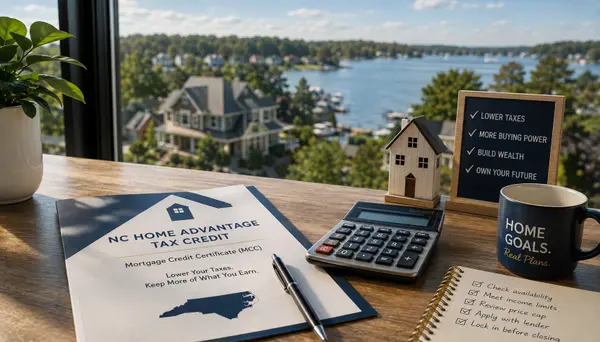 feature image of FIRST TIME BUYERS How Does the NC Home Advantage Tax Credit Work? A Lake Norman Buyer's Guide