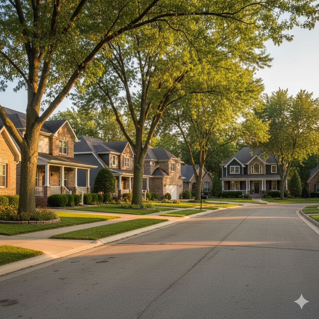 New residential construction in Bennington Nebraska showing typical transition from land-only to full building tax assessment