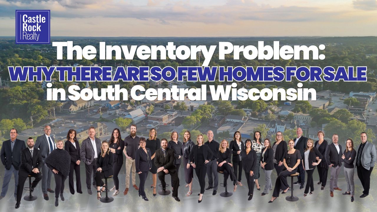 Limited homes for sale sign in front of Mauston Wisconsin neighborhood — housing inventory shortage 2026