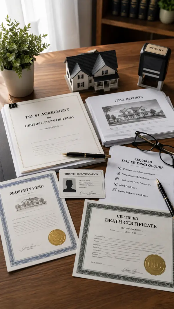 What documents are required to sell a trust property?