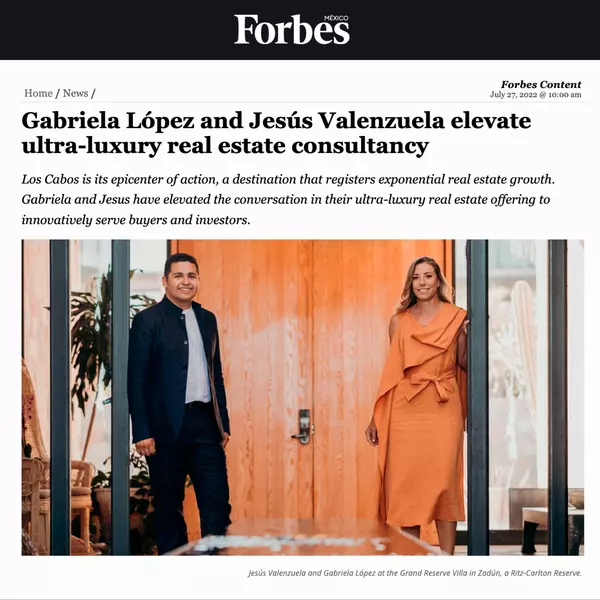 feature image of Gabriela López and Jesús Valenzuela, elevate Luxury Real Estate consultancy