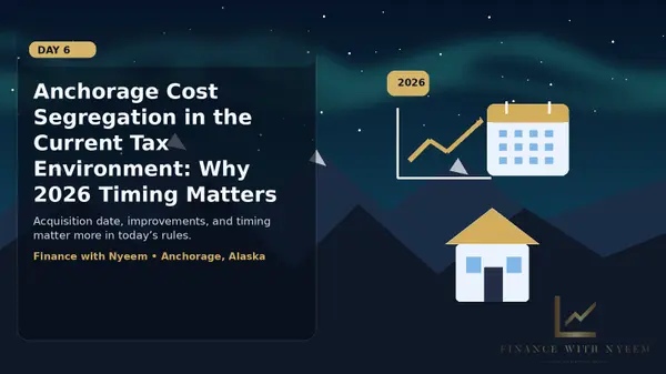 feature image of Anchorage Cost Segregation in the Current Tax Environment: Why 2026 Timing Matters