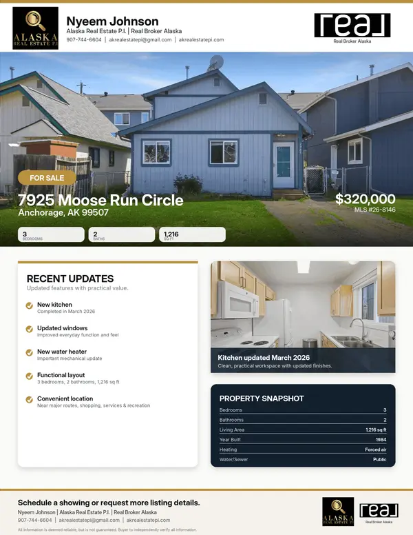 feature image of Updated 3-Bedroom Home for Sale in Anchorage at 7925 Moose Run Circle