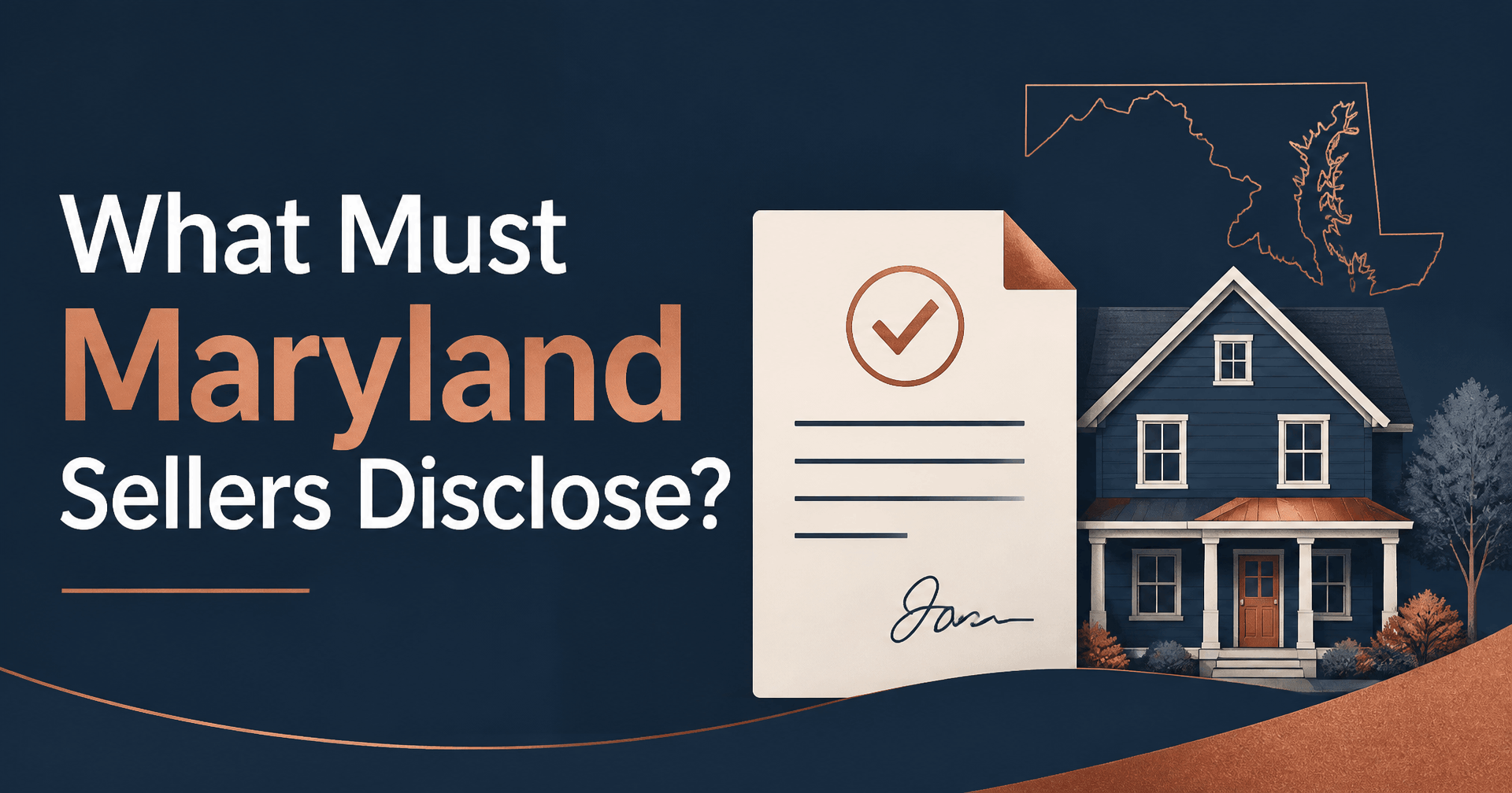 Maryland property disclosure form beside a house illustration