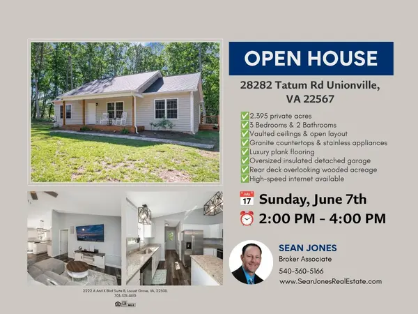 feature image of Open House: Sunday, June 7th at 28282 Tatum Rd in Unionville, VA by Sean Jones