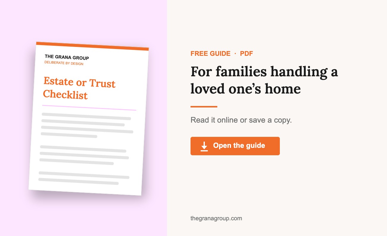 Estate or Trust Checklist, a free guide from The Grana Group