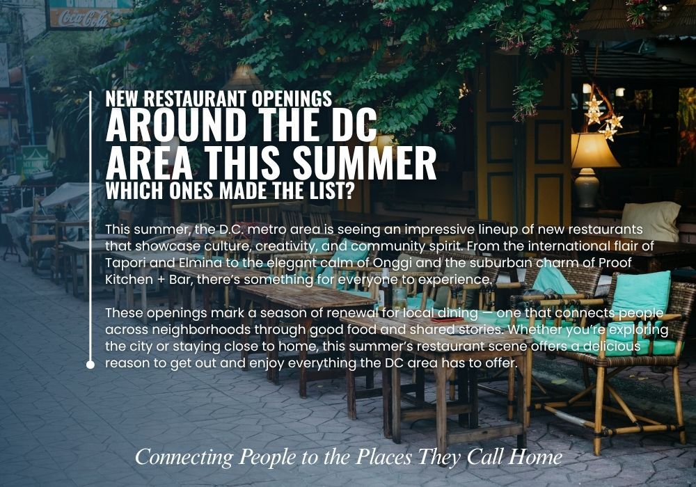 New Restaurants in D.C. and Northern Virginia – sell smart with 1.5%.