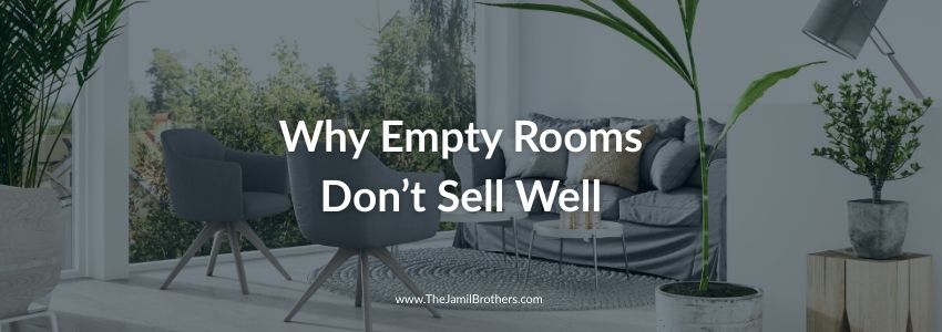 Staged living room in Ashburn, VA showing how furniture helps buyers visualize space — empty rooms often sell slower.